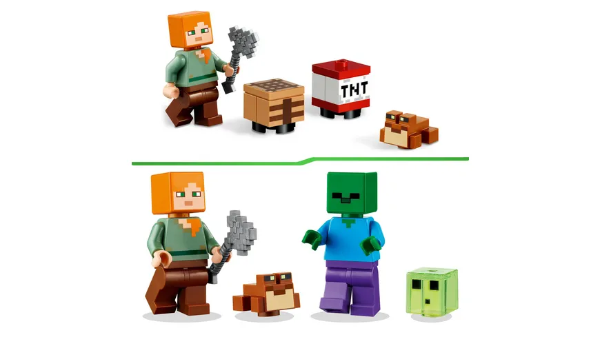 LEGO Minecraft 21240 Das Sumpfabenteuer, Spielzeug mit Figuren