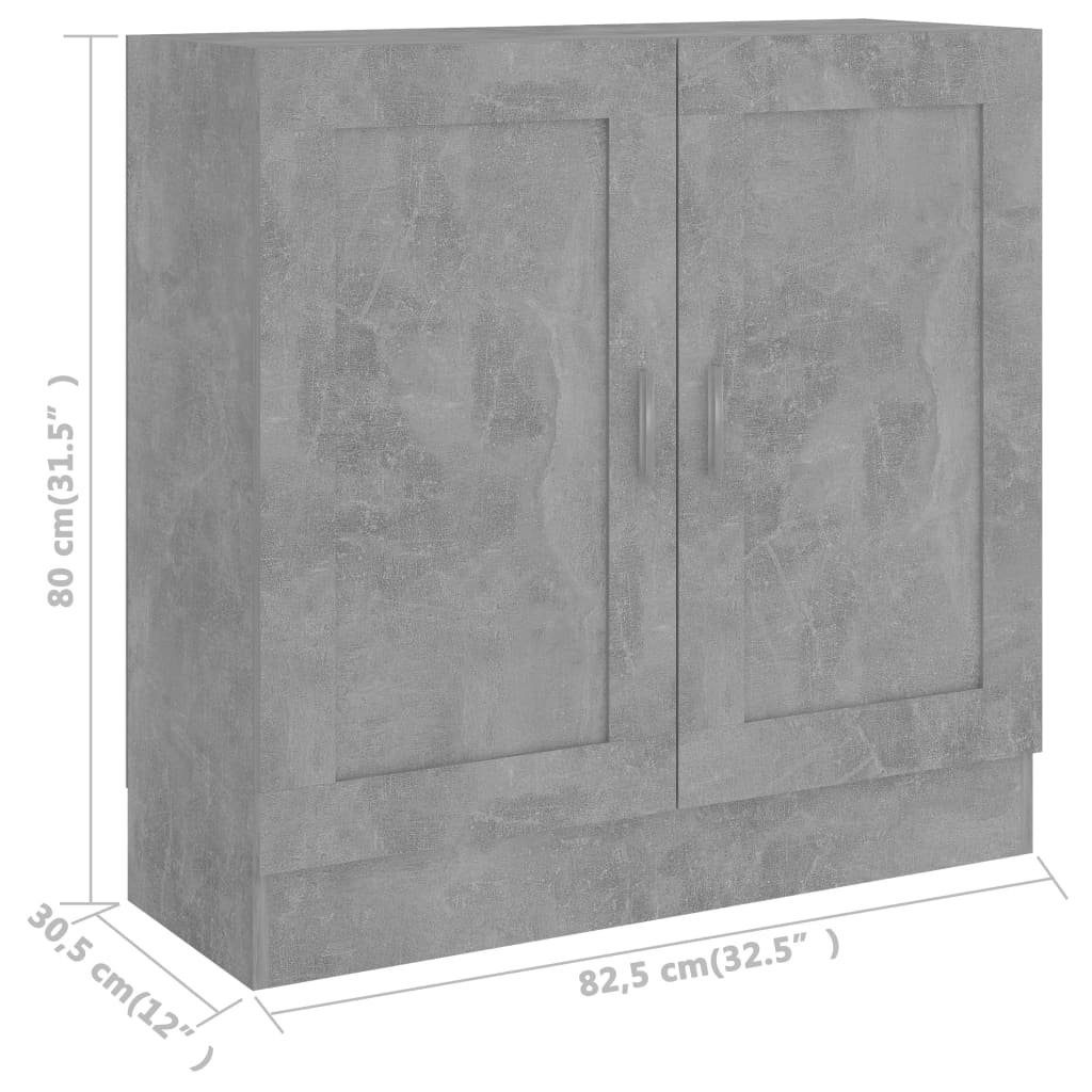 vidaXL Bücherregal Bücherschrank Betongrau 82,5x30,5x80 cm Holzwerkstoff, 1-tlg.