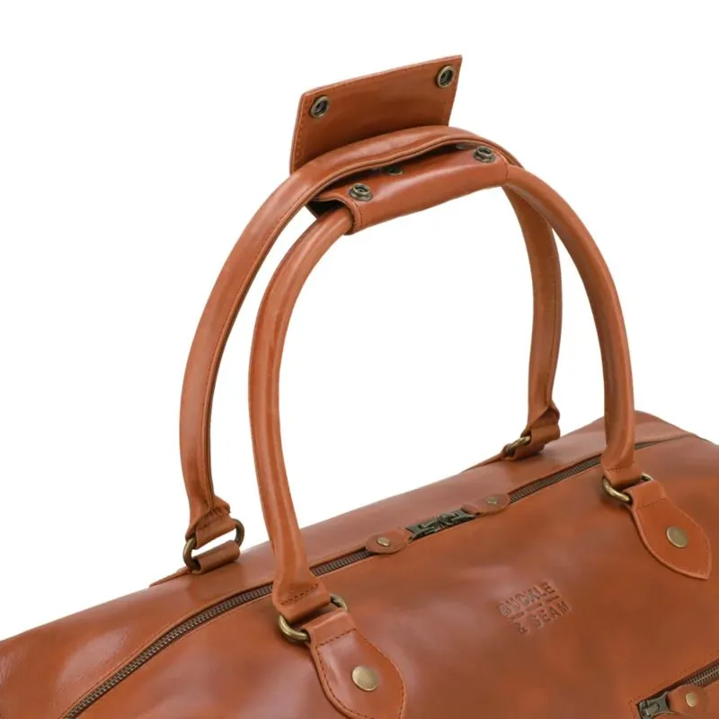 Buckle & Seam Leder Weekender Linwood - Cognac \/ Blau