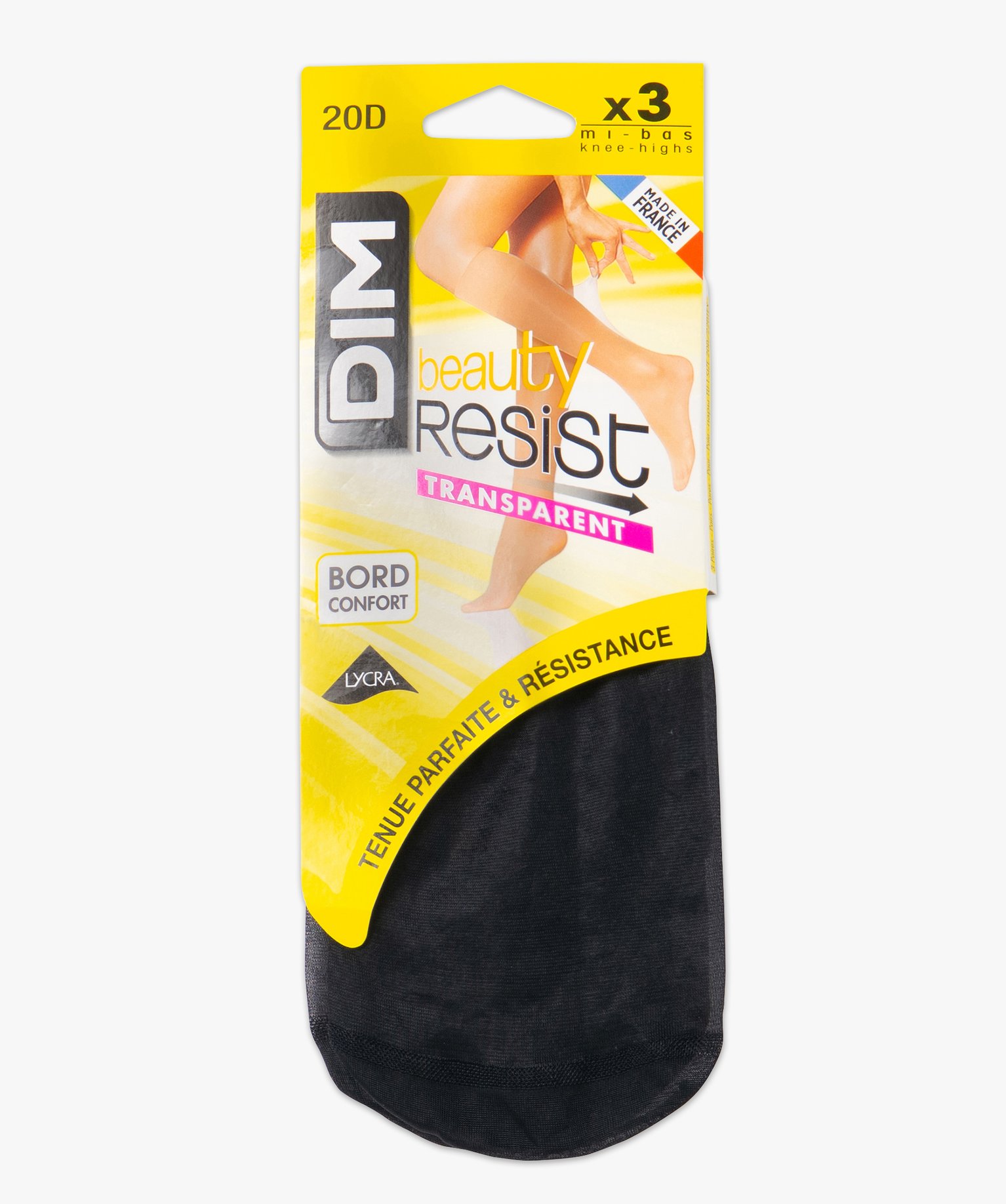 Mi-bas femme transparent Beauty Resist (lot de 3) noir | GEMO