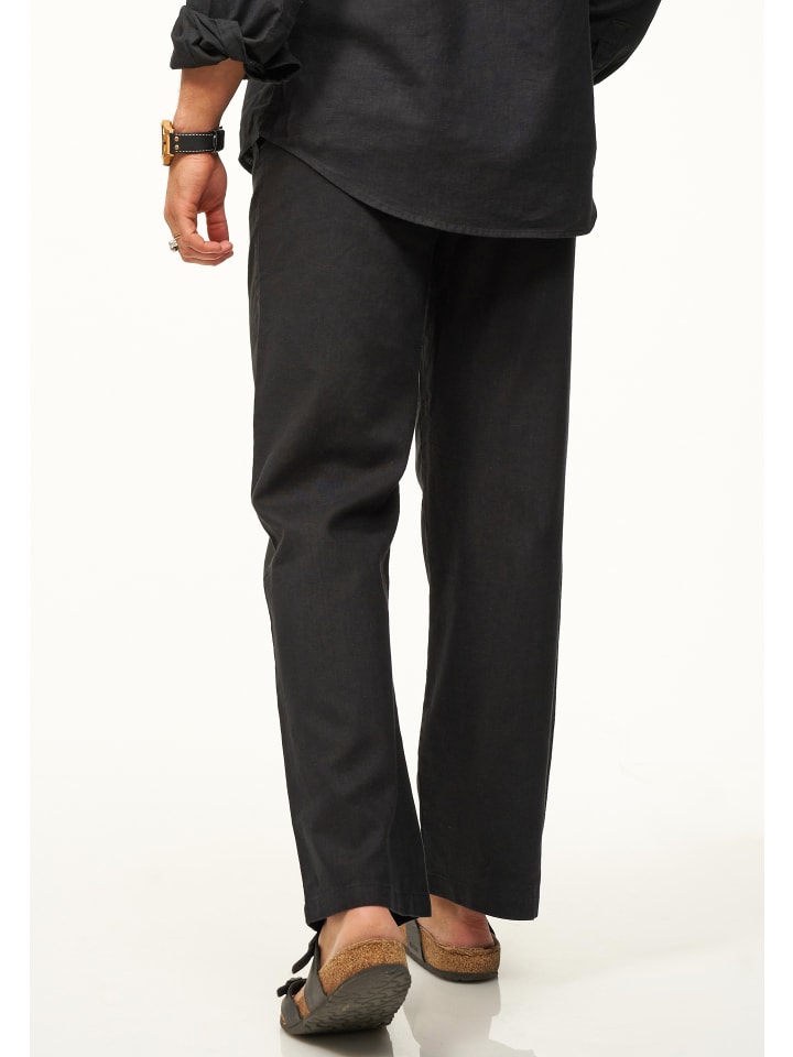 DAILY COTTON Leinenhose - für Herren aus 100% Leinen luftige Sommerhose in Schwarz günstig kaufen
