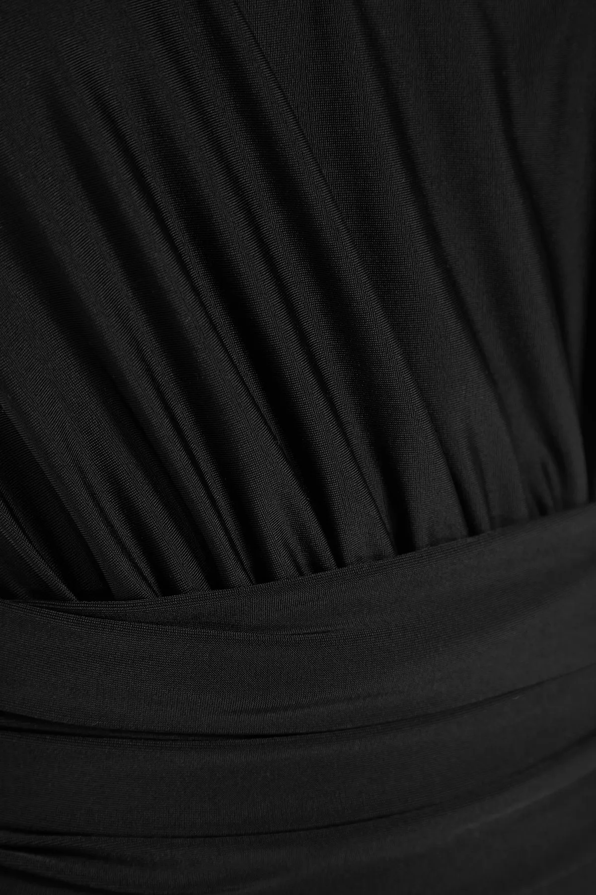 Trendyol Collection  Schwarzer, einschultriger, drapierter normaler Badeanzug TBESS21MA0145