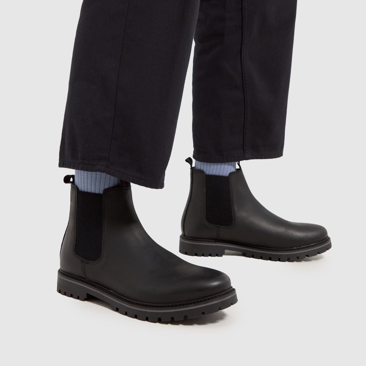 Schuh Dawson – Svarta chelsea-stövlar i läder