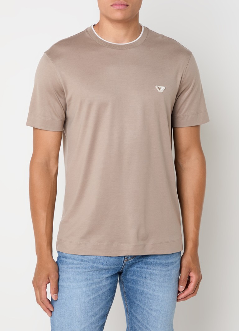 „Emporio Armani“ marškinėliai iš liocelio mišinio su siuvinėtu logotipu