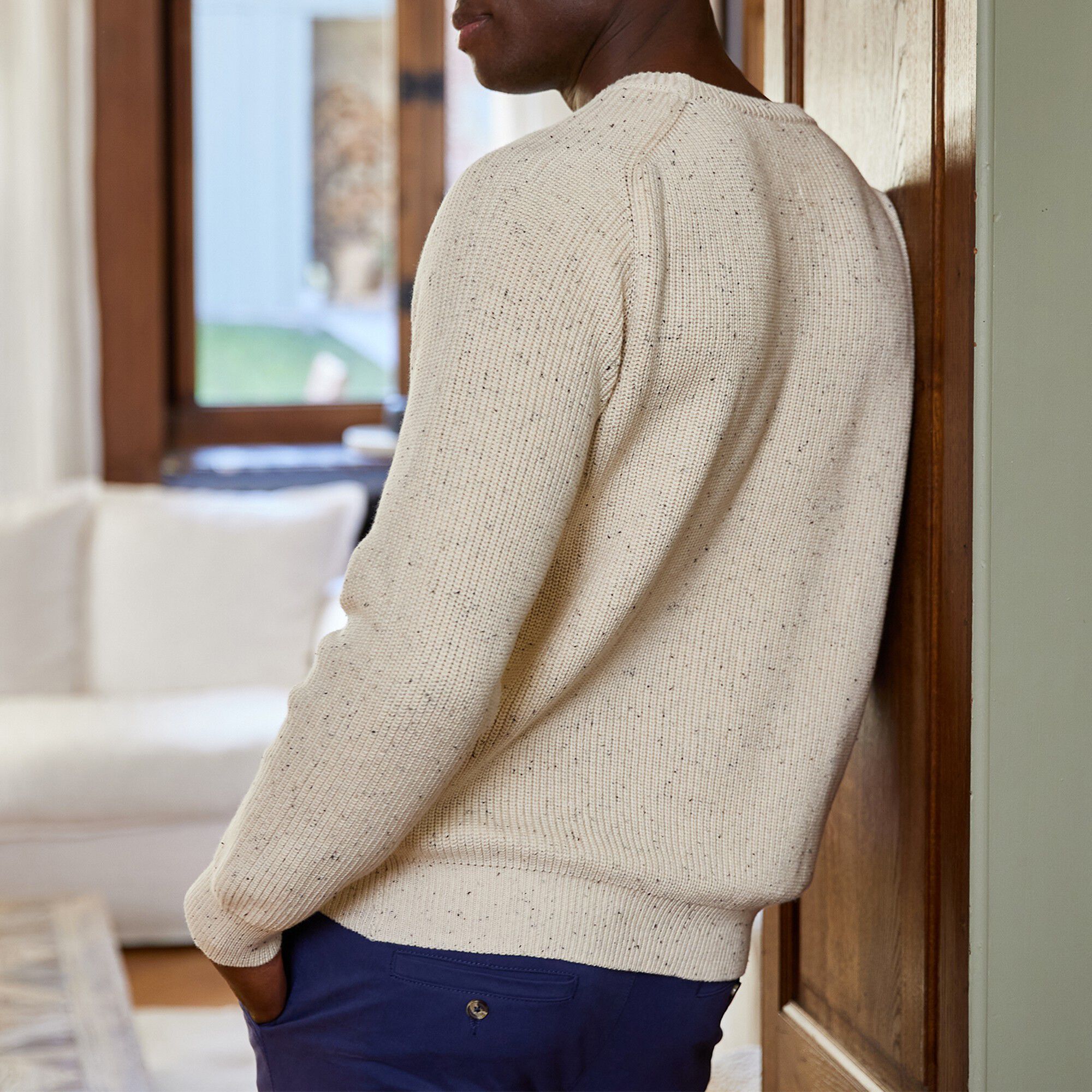 Pull en maille anglaise mouchetée