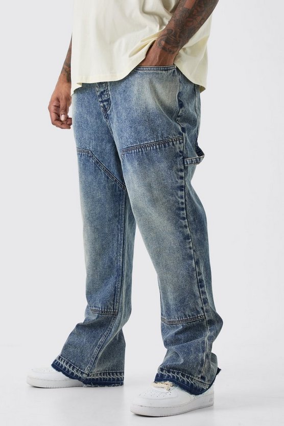 Plus Slim-Fit Schlagjeans