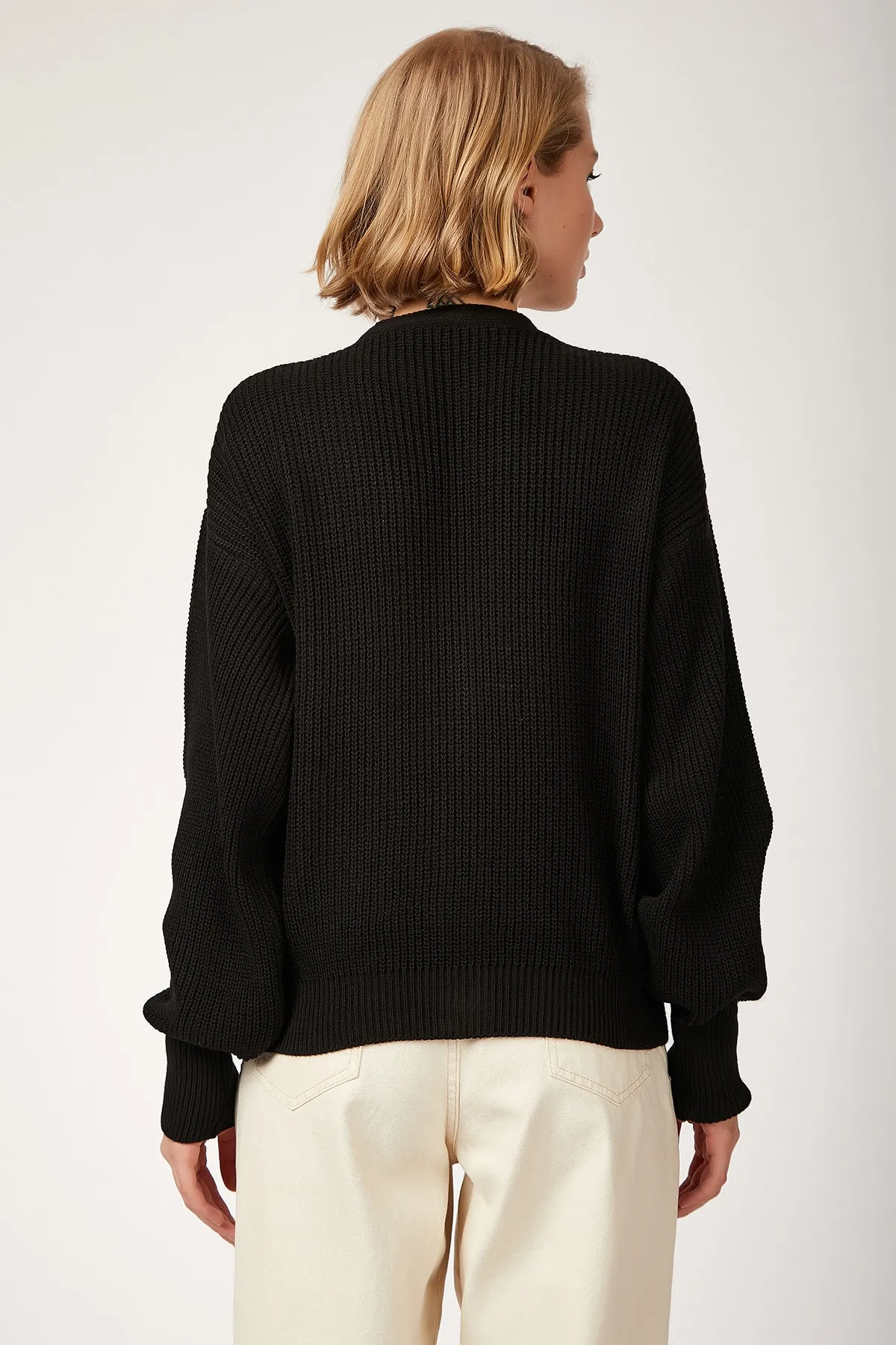 Happiness İstanbul  Strickjacke - Schwarz - Regular Fit