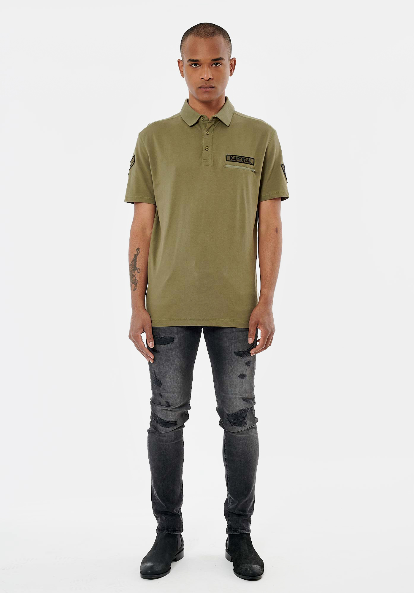 RYKER  Polo kaki homme 100% coton
