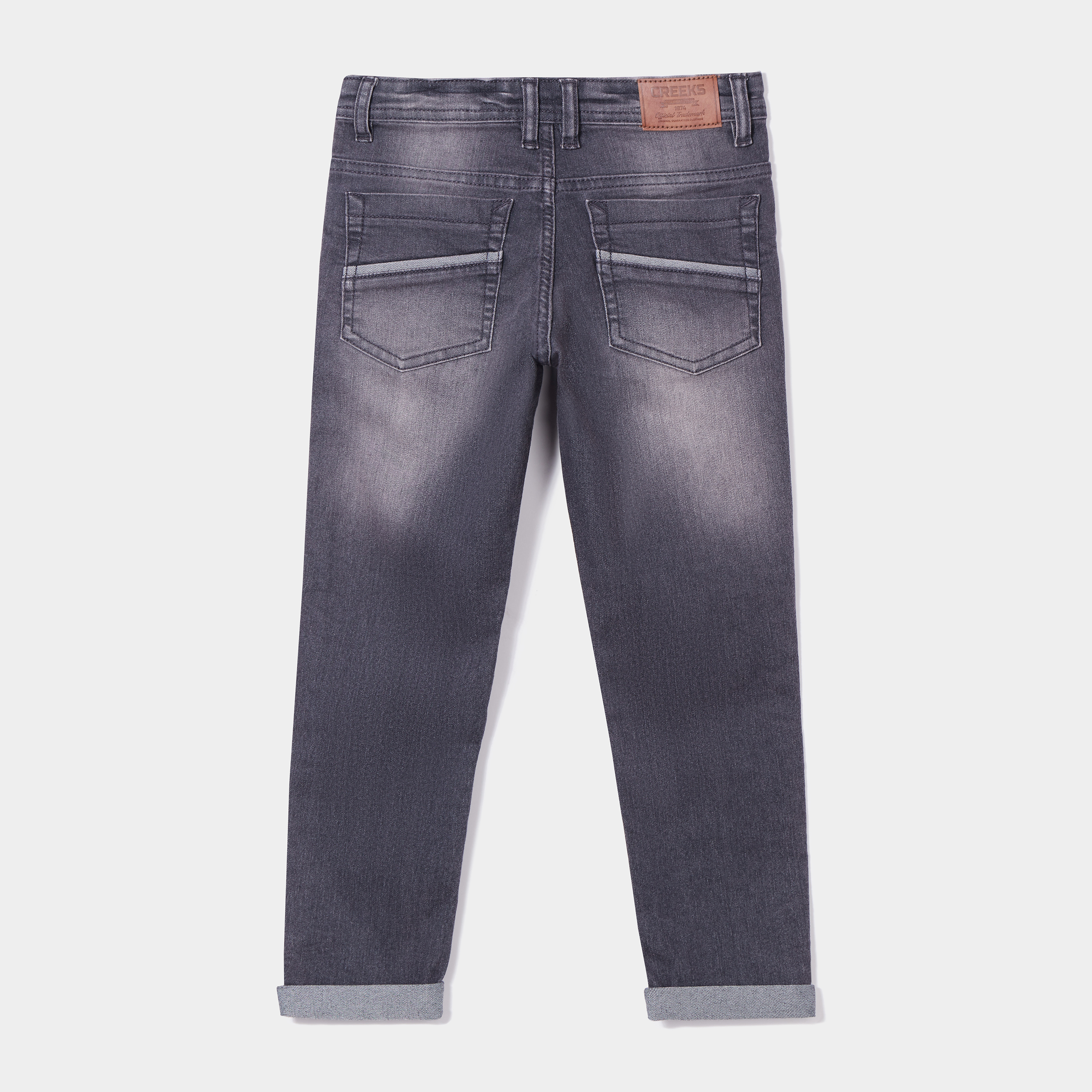 Jeans slim stretch Creeks denim gris garçon | La Halle