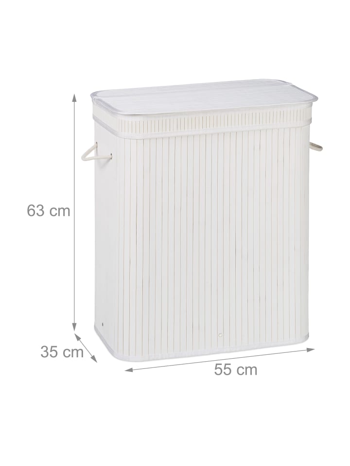 relaxdays 3 x Wäschekorb in Weiß - (B)55 x (H)63 x (T)35 cm günstig kaufen onesize