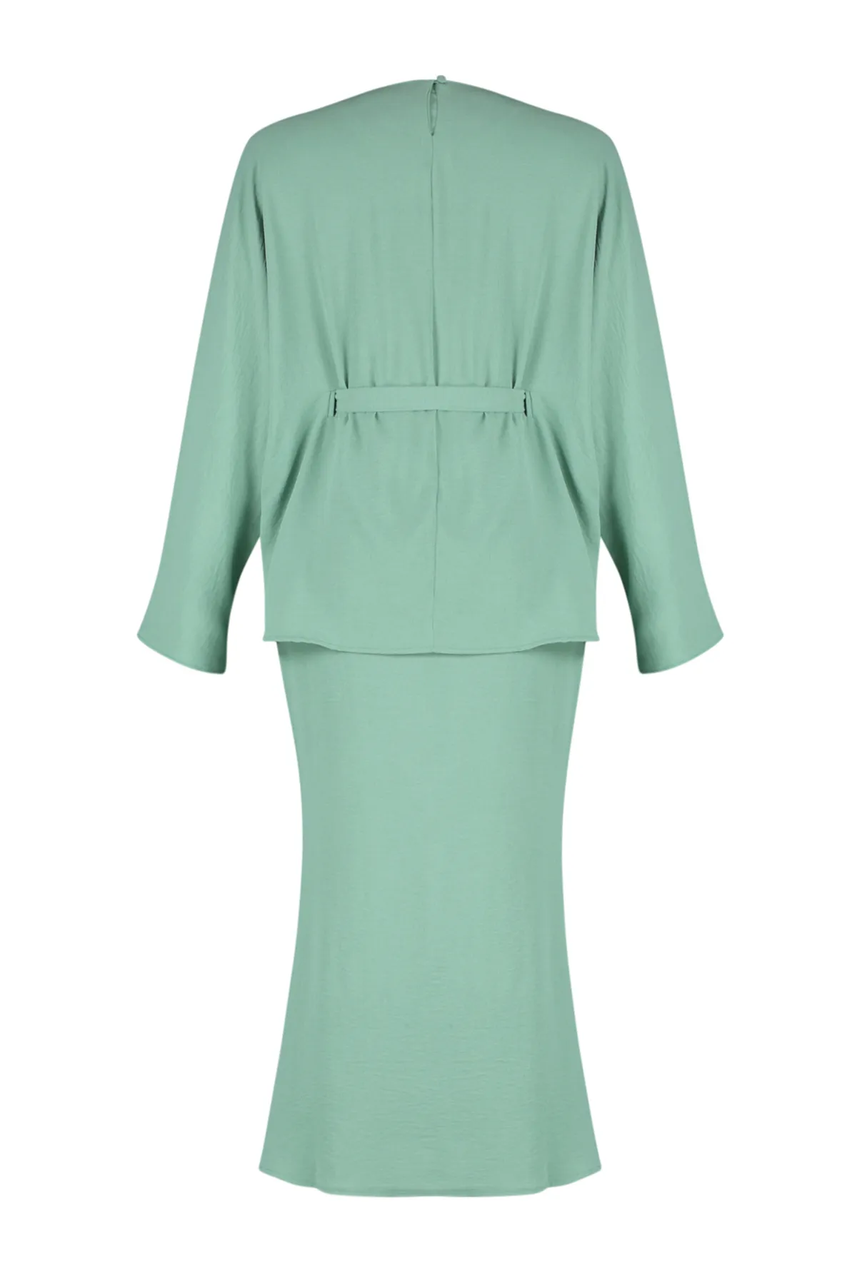Trendyol Modest  Khakifarbenes Krawatten-Set mit gewebtem Aerobin-Unterteil und Oberteil TCTSS24US00012