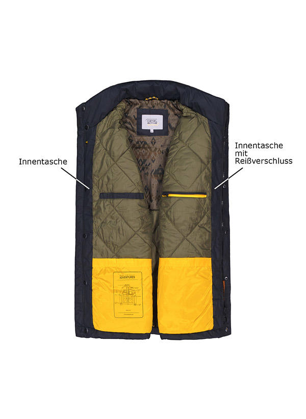 camel active, 2-in-1 Jacke, Baumwolle wattiert, nachtblau