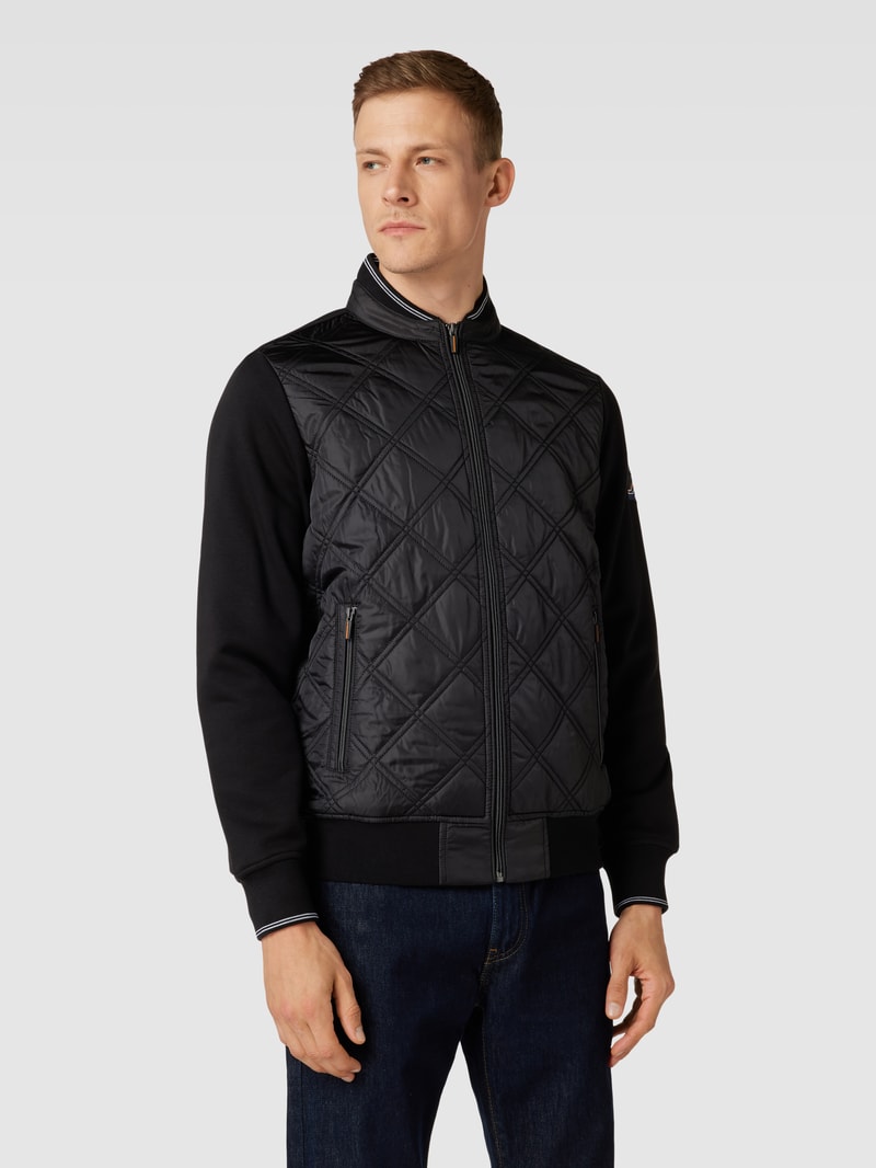 Jacke mit Stepp-Einsatz in schwarz