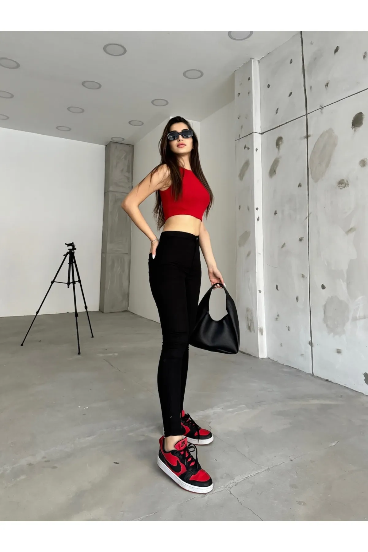 BİKELİFE  Schwarze Lycra-Leggings für Damen