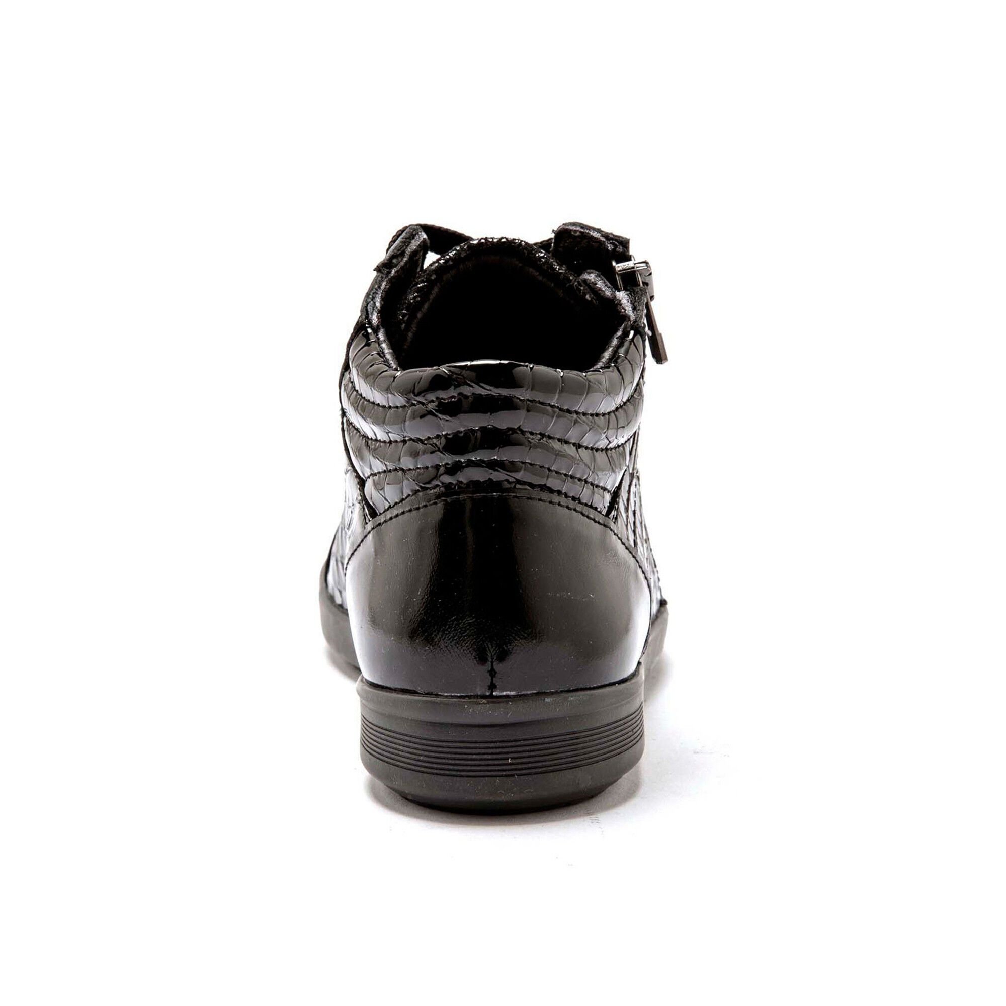 Baskets montantes cuir noir à lacets
