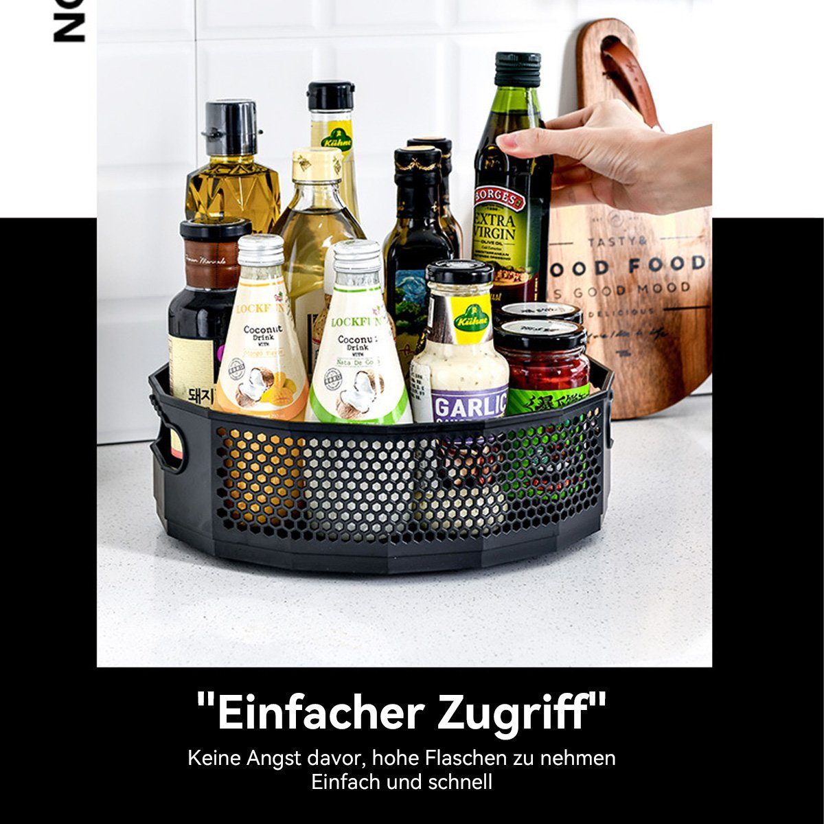 Welikera Gewürzregal Gewürzregal Drehteller,2PCS Drehtablett Organizer,30x10cm