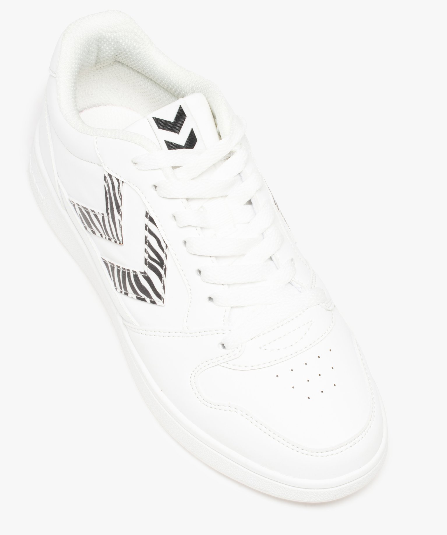 Baskets femme à lacets et à bande contrastante - Hummel blanc | GEMO