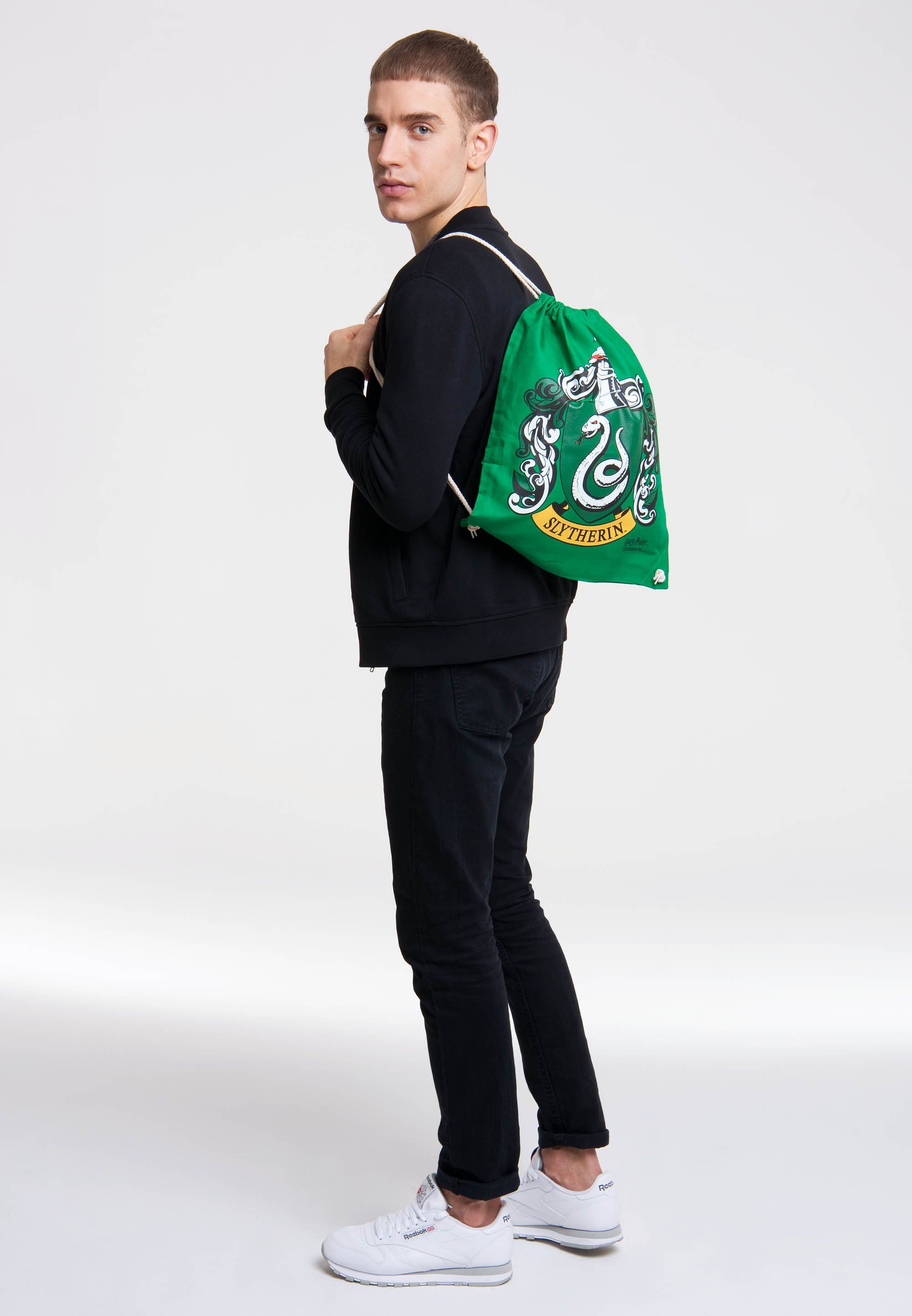 LOGOSHIRT Kulturbeutel Harry Potter - Slytherin Logo, mit Slytherin-Wappen