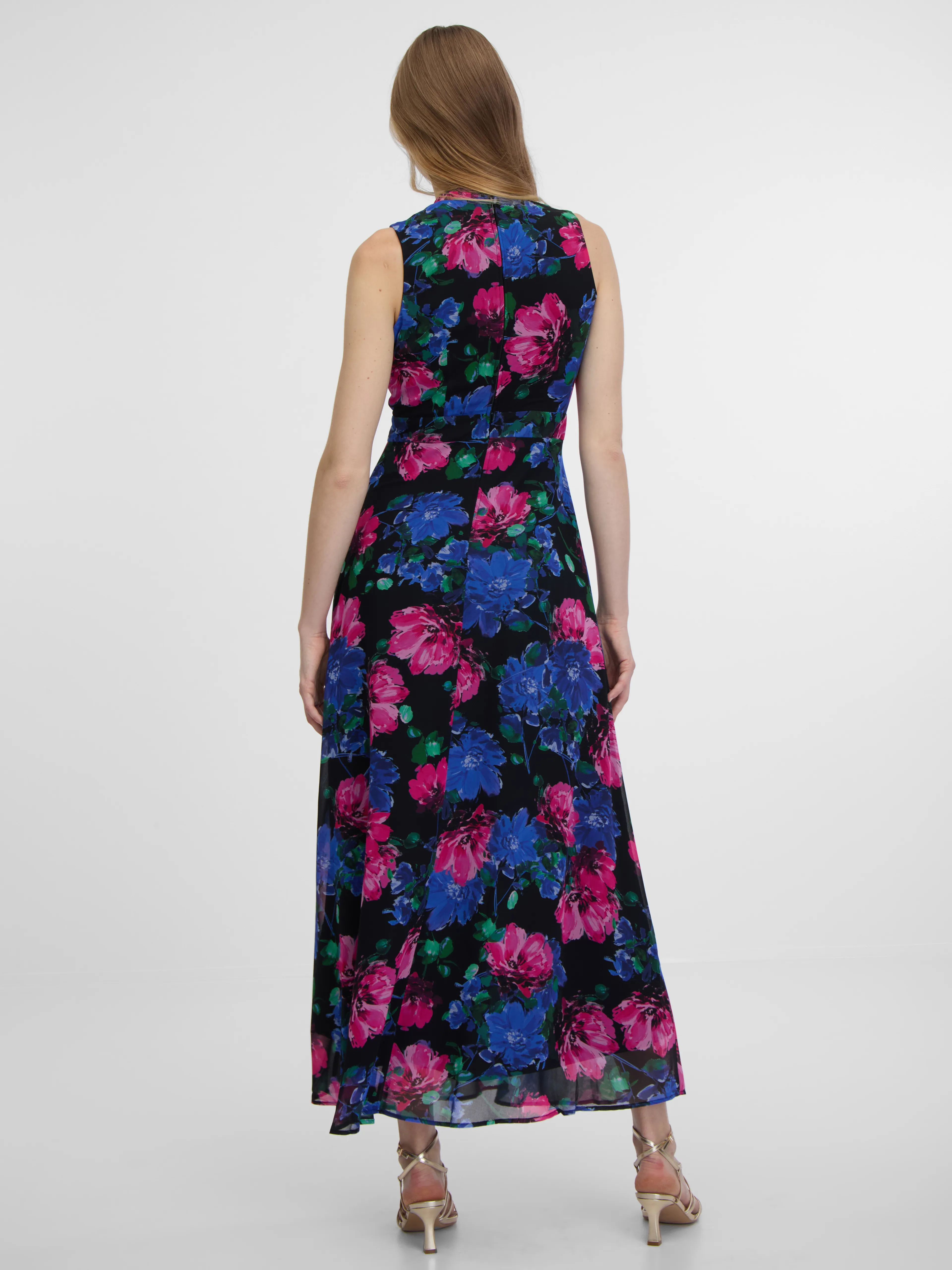 Schwarzes Damen Maxikleid mit Blumenmuster ORSAY