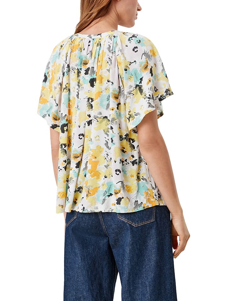 S.OLIVER RED LABEL Bluse in Weiß/ Gelb/ Hellblau günstig kaufen