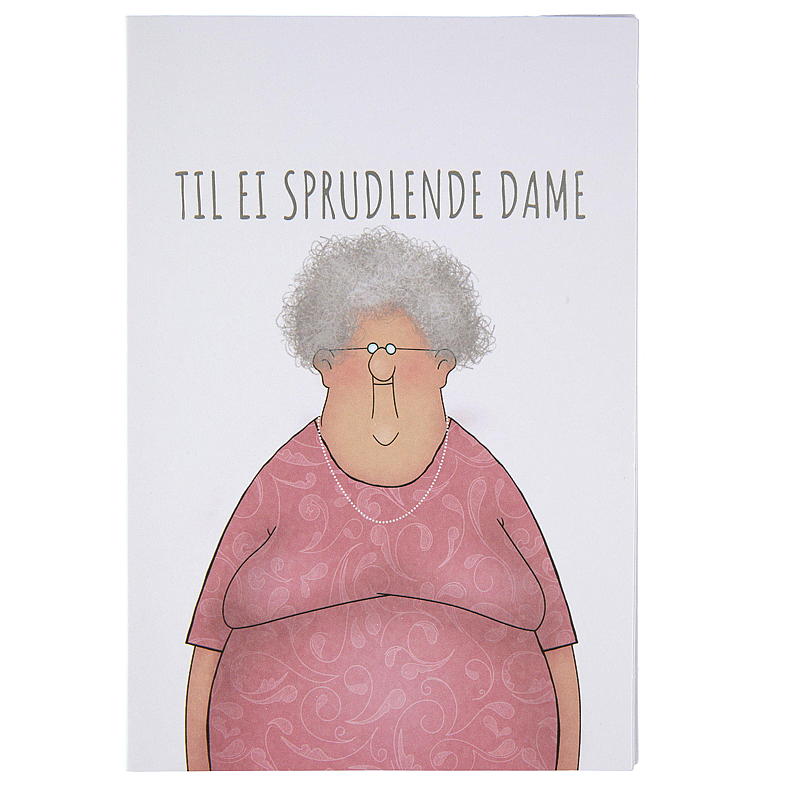 Kort til ei sprudlende dame