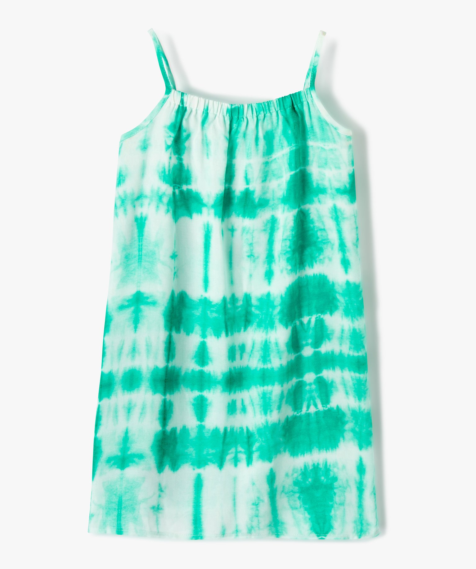 Robe fille à fines bretelles et imprimé tie-and-dye vert | GEMO