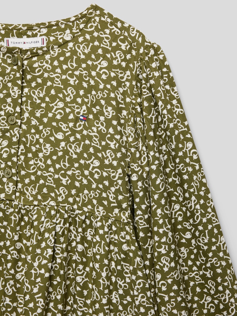 Kleid im Stufen-Look in olivgrün