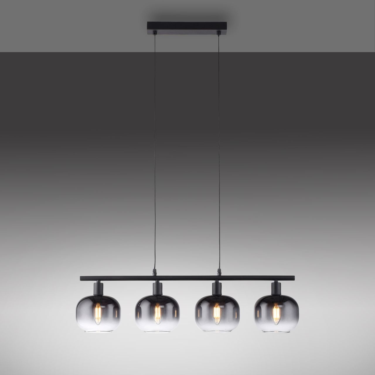 JUST LIGHT Pendelleuchte ZEA, 4x E14/25 Watt max., höhenverstellbar, Schwarz