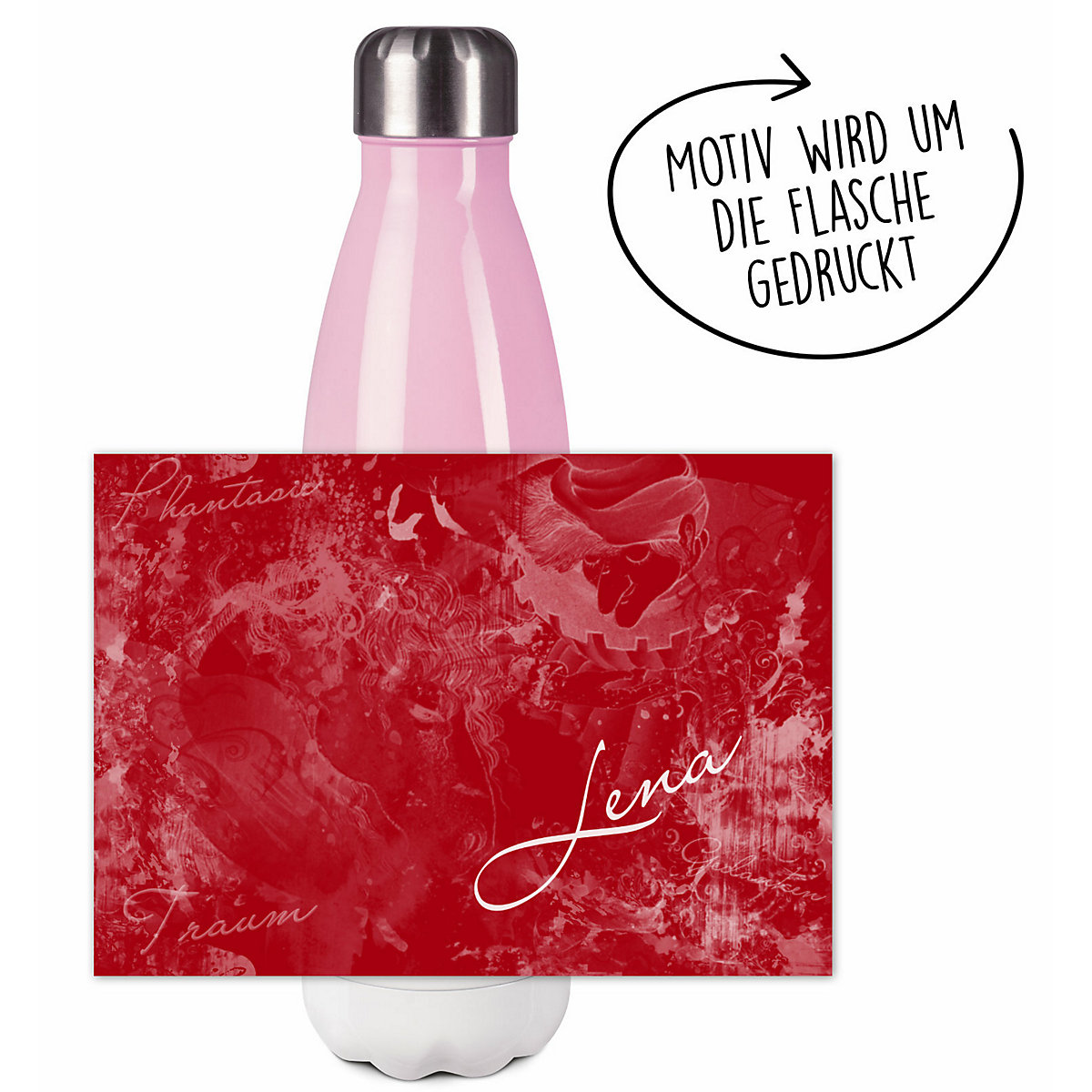 Edelstahl Kinder Thermoflasche / Trinkflasche bunt Traum Farbe rot Spülmaschinenfest, Auslaufsicher, Bruchfest, Doppelwandig, Für Heißgetränke geeignet, Mit Deckel, Isoliert