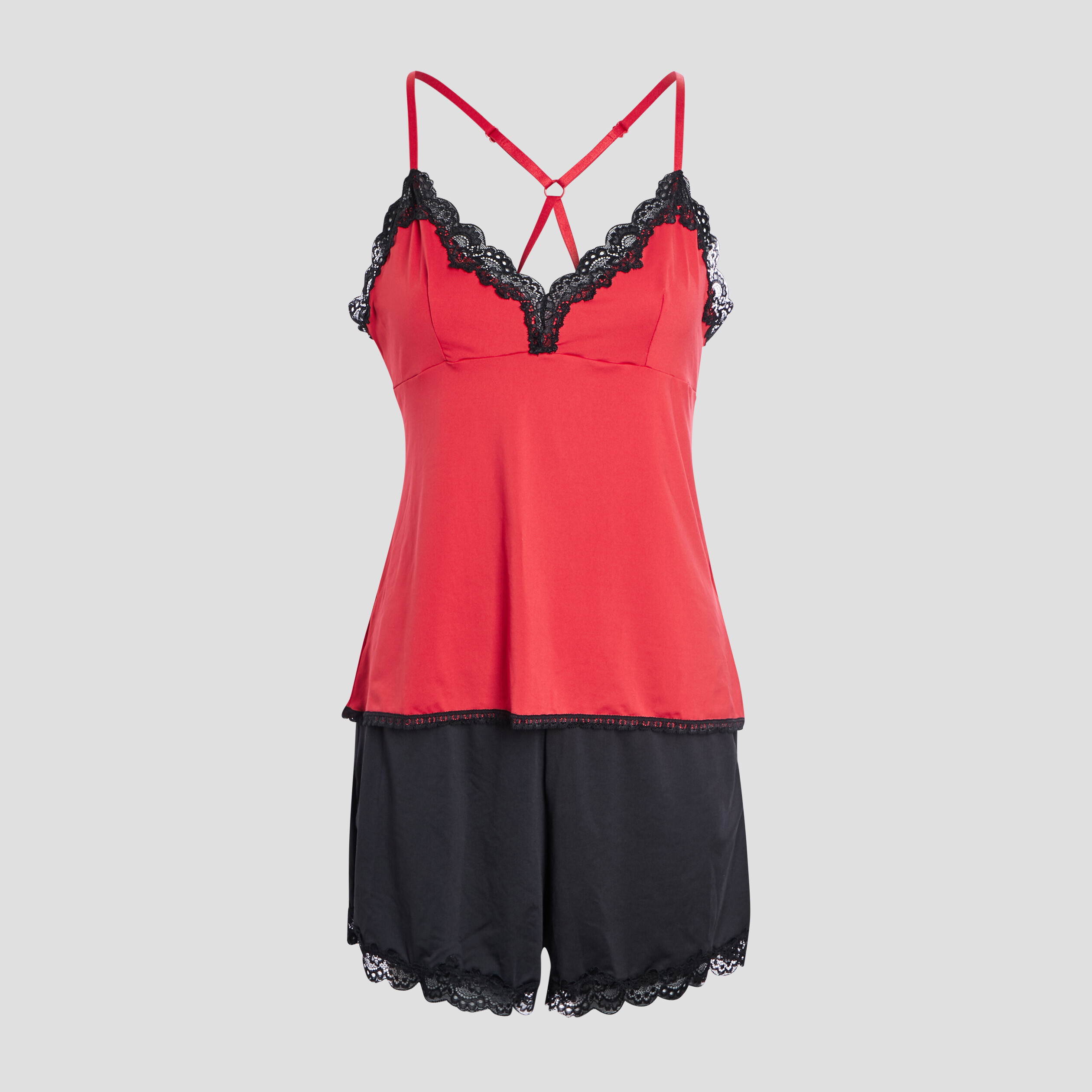 Ensemble pyjama 2 pièces rouge femme | La Halle