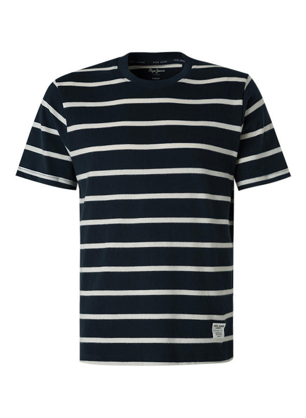 Pepe Jeans, T-Shirt, Baumwolle, nachtblau gestreift