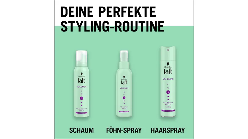 TAFT Schaumfestiger Volumen alle Haartypen 150ml Haltegrad 3 - mittlerer Halt 150 ml