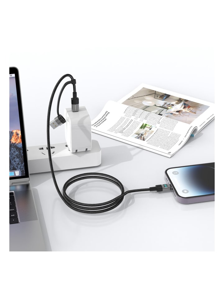 COFI 1453 Xssive 2in1 PD Schnellladekabel XSS-LCA-1.2m in Schwarz günstig kaufen onesize