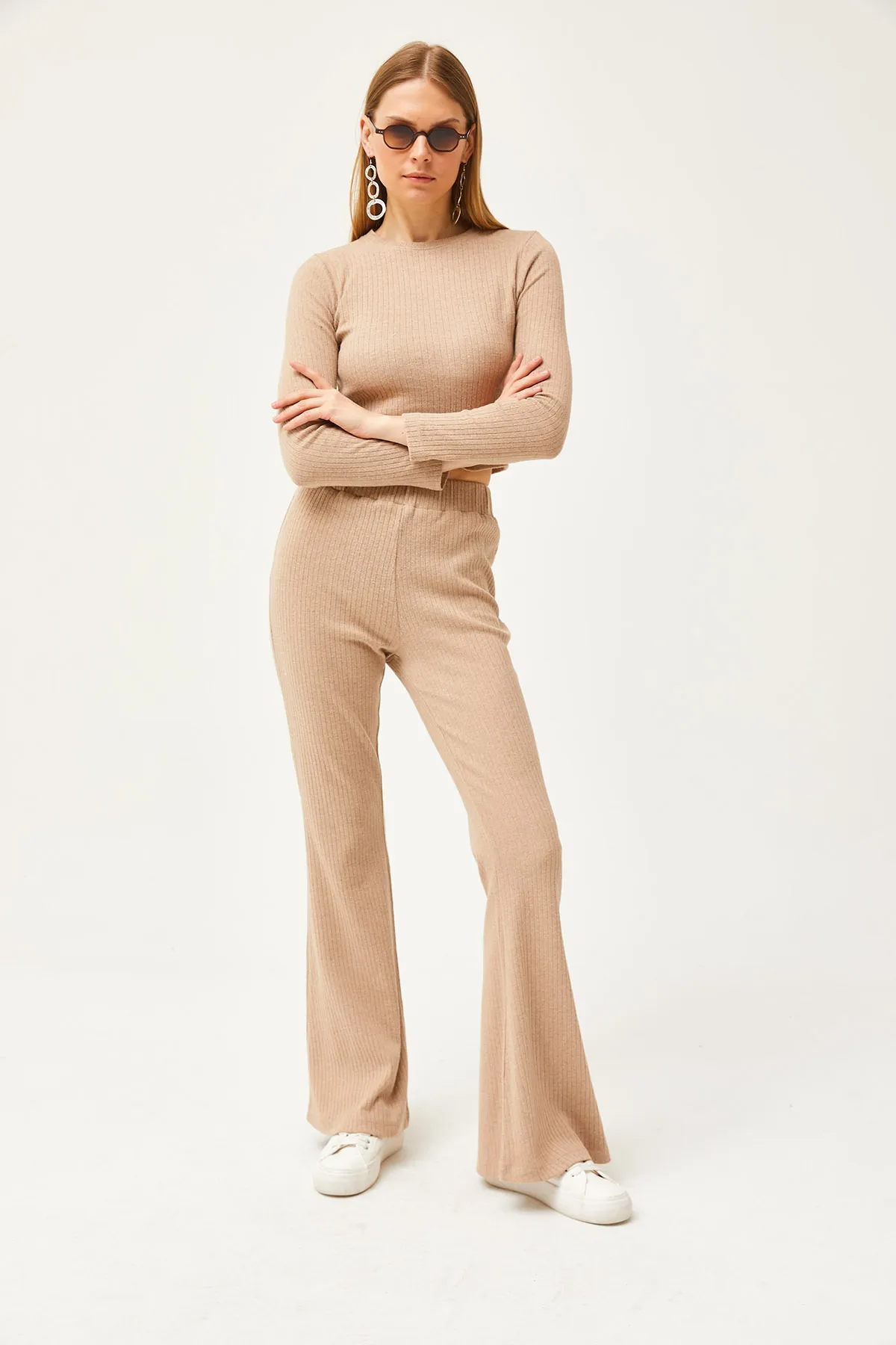 Olalook  Damen-Steinoberteil, bauchfreie Bluse, Hose, spanische Strumpfhose, Kapuzenanzug TKM-19000262