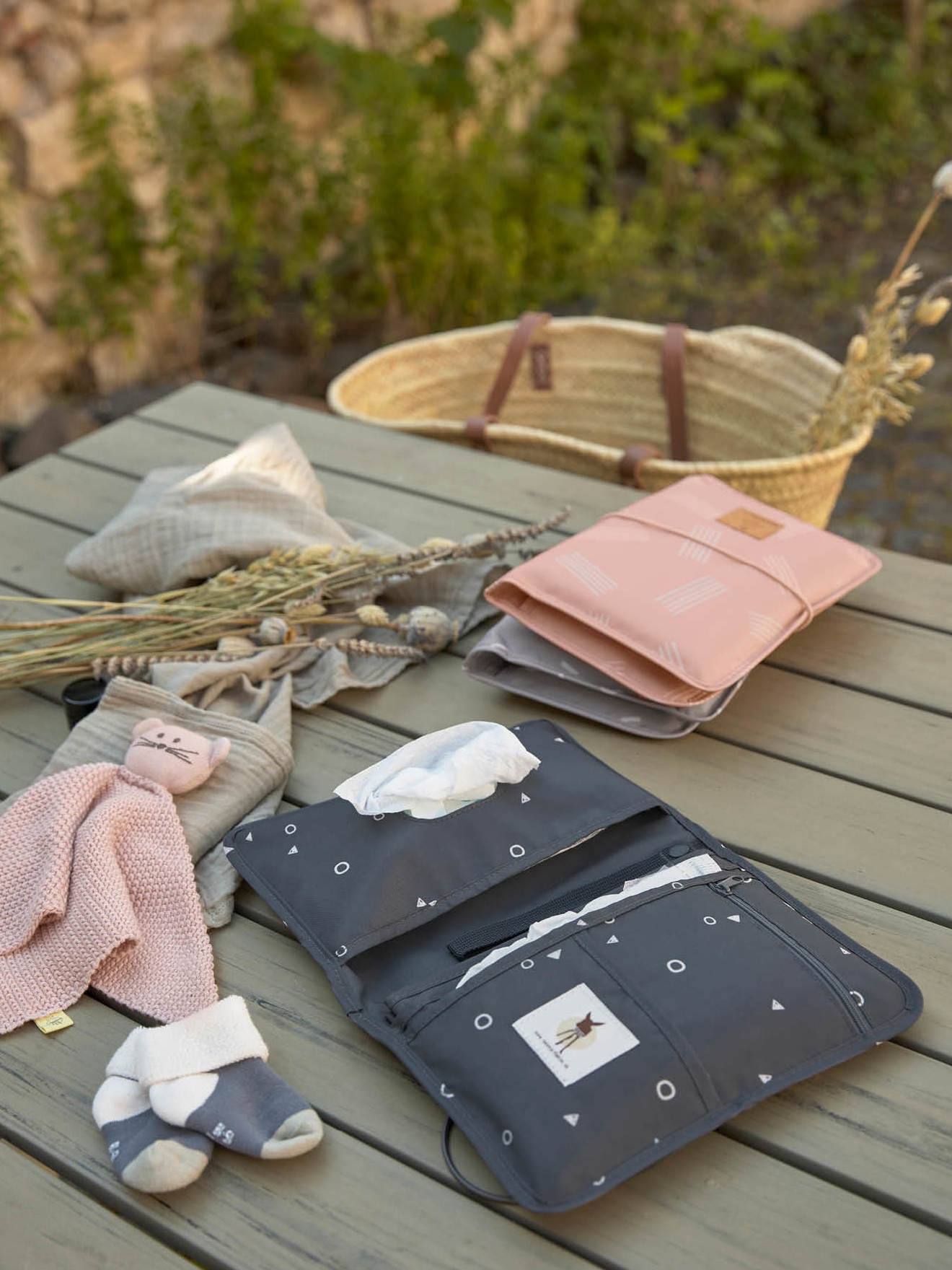 Lässig Windeltasche mit Wickelunterlage LÄSSIG - gestreift/rosa