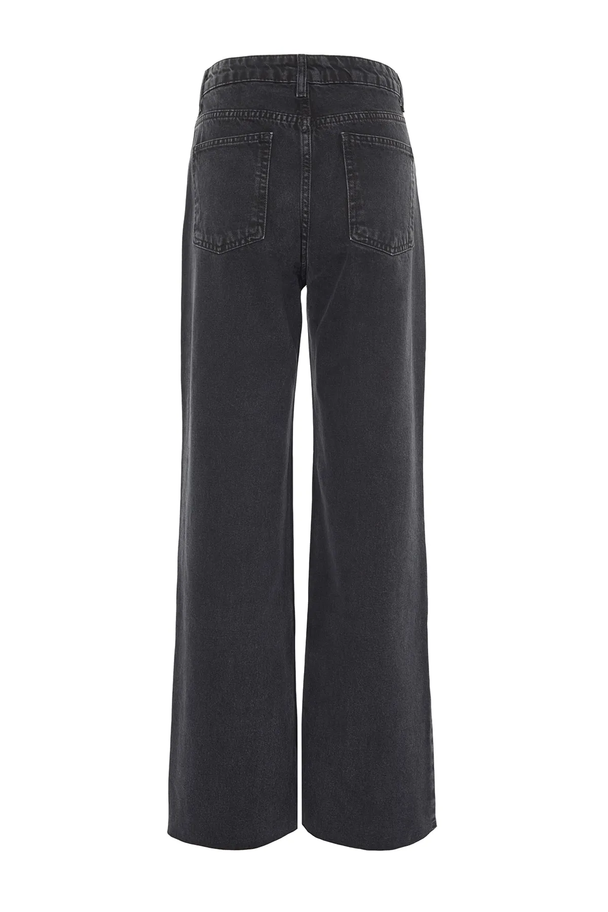 Trendyol Collection  Schwarze, nachhaltigere Jeans mit hoher Taille und weitem Bein TWOAW23JE00364