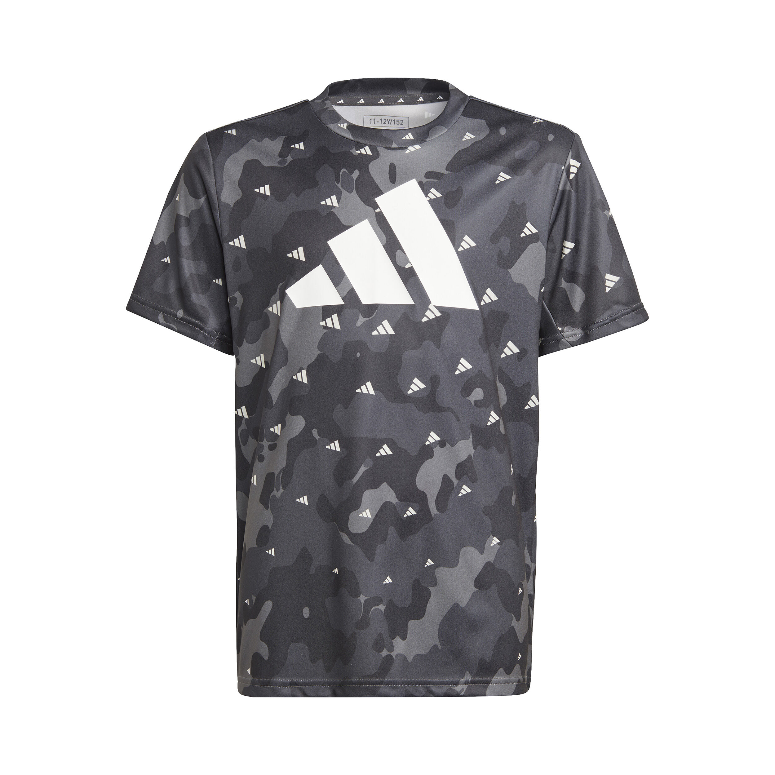 Essentials Seasonal Aeroready All Over Print T-Shirt Jungen - Dunkelgrau, Weiß