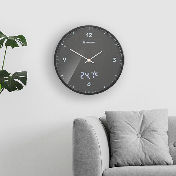 Wanduhr MyTime LEDsec, anthrazit