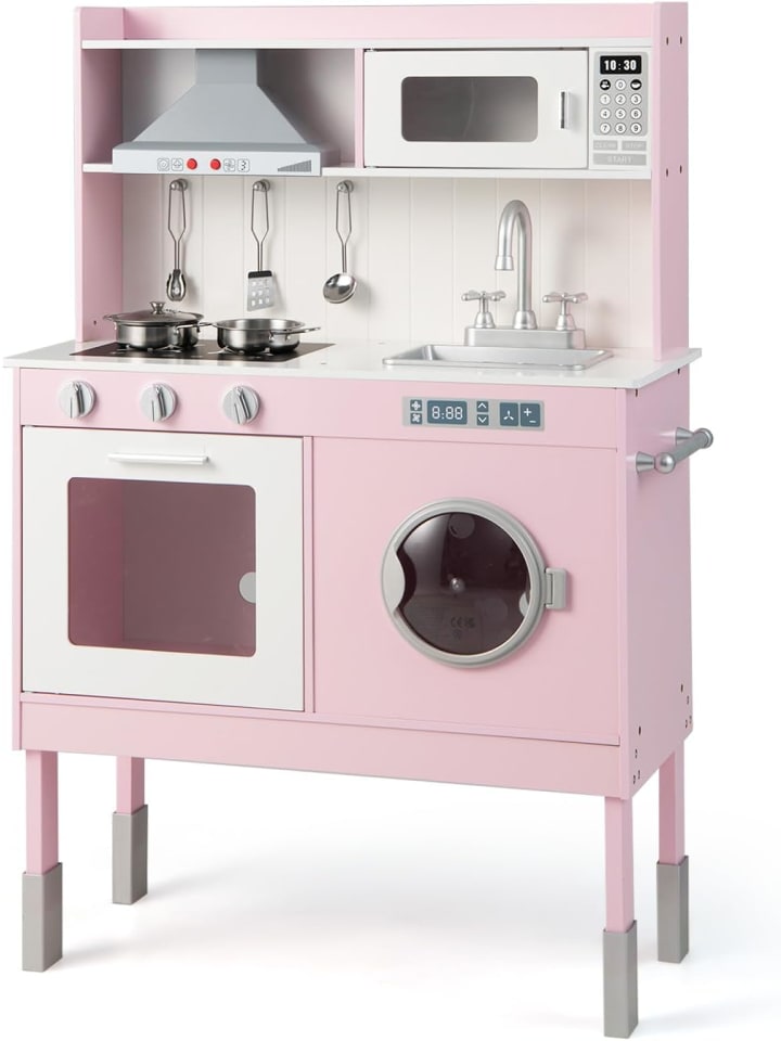 COSTWAY Spielküche in Rosa günstig kaufen 70 cm