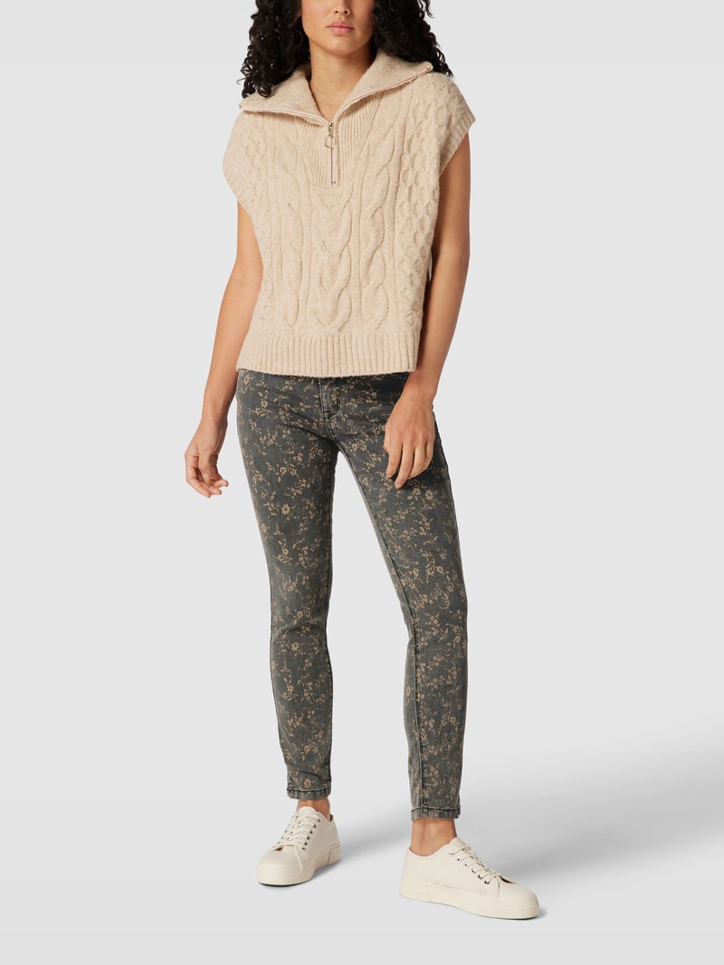 Jeans mit Allover-Muster Modell 'ITALY' in schwarz