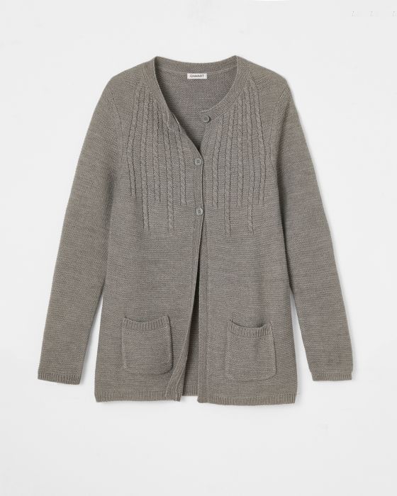 Cardigan maille fantaisie manches longues