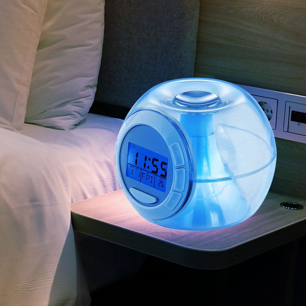 EGLO Radio (Eleganter LED Wecker Nacht Tisch RGB Uhr Farbwechsel Natur Töne Eglo)