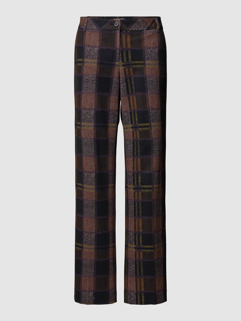 Stoffhose mit Allover-Muster in dunkelbraun