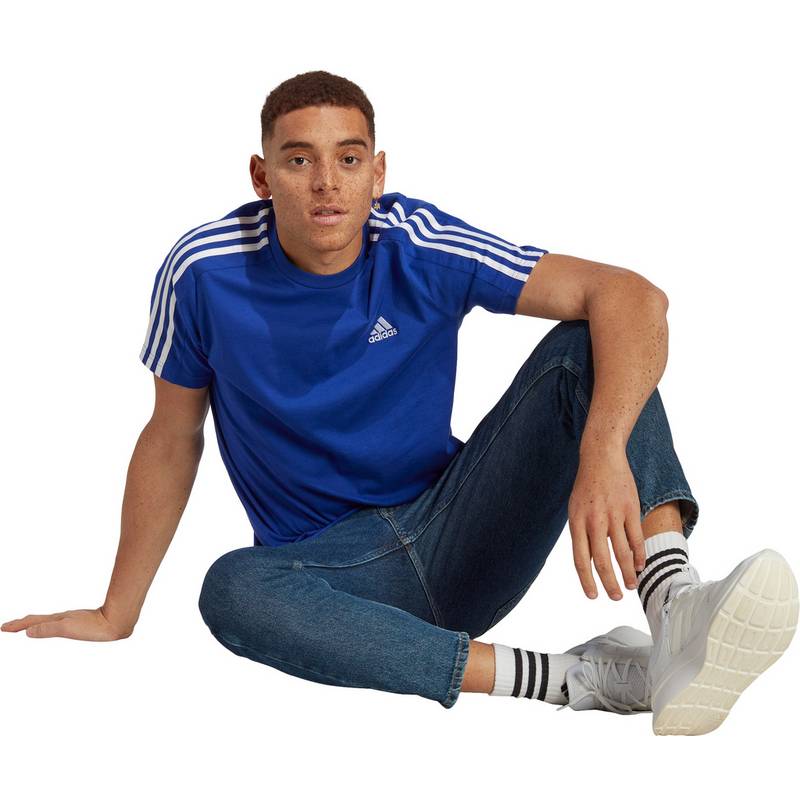 adidas ESSENTIALS SINGLE JERSEY 3-STREIFEN T-Shirt Herren