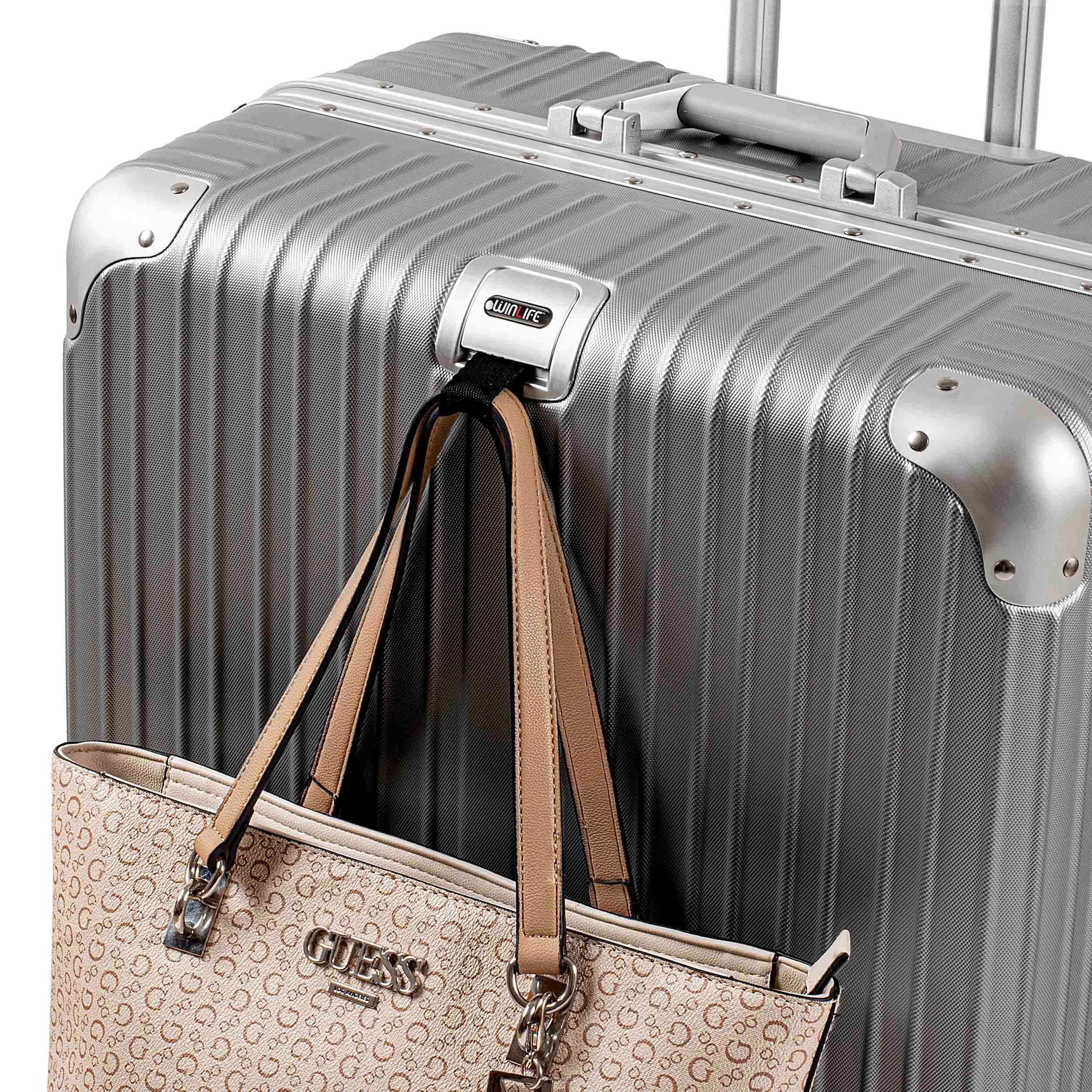 WINLIFE Koffer SPARSET Checkin-Trolley(67cm) + große Koffer(77cm) Reisekoffer, SET mit Alu-Rahmen, ABS & TSA Nummern-Schloss
