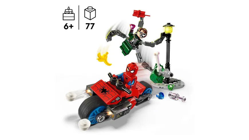 LEGO Marvel 76275 Motorrad-Verfolgungsjagd: Spider-Man vs. Doc Ock