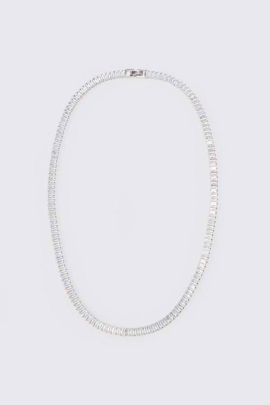Silberne Kette mit Strass