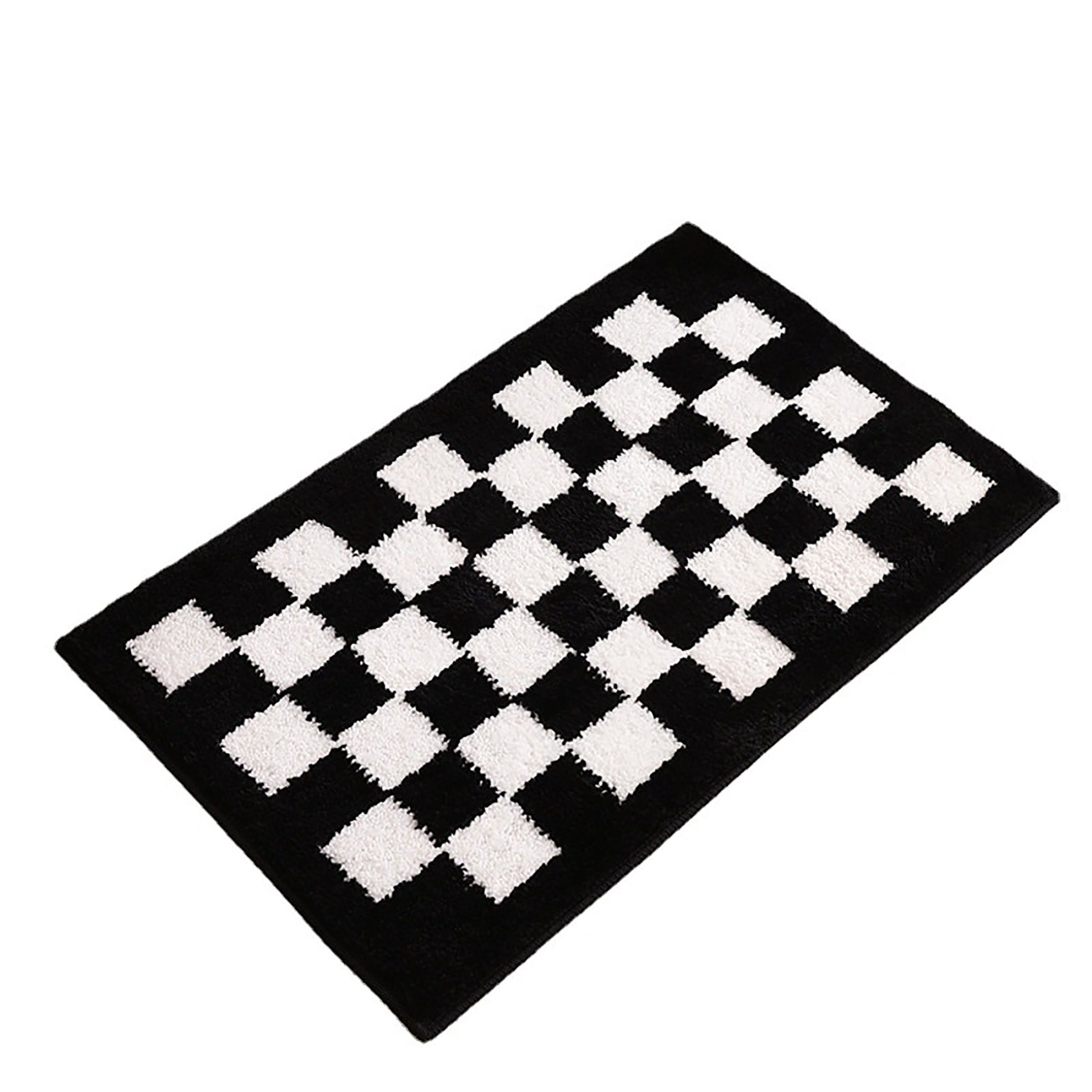 Antirutsch Teppichunterlage Saugfähige Bodenmatte im Schachbrettmuster, Tapferer Ping