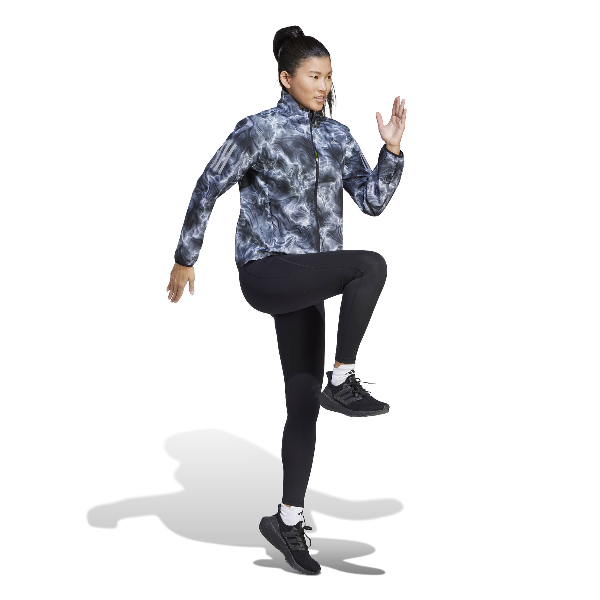 Own The Run AOP Laufjacke Damen - Schwarz, Mehrfarbig