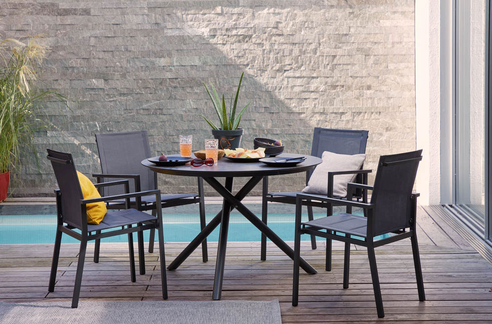 OUTDOORGartentisch Alu rund